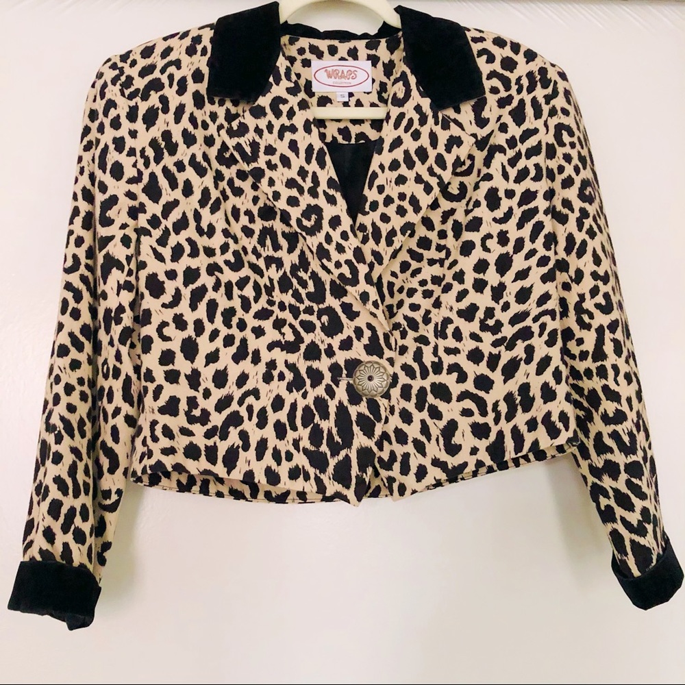 WRAPS Collection Cheetah Print Cropped Jacket